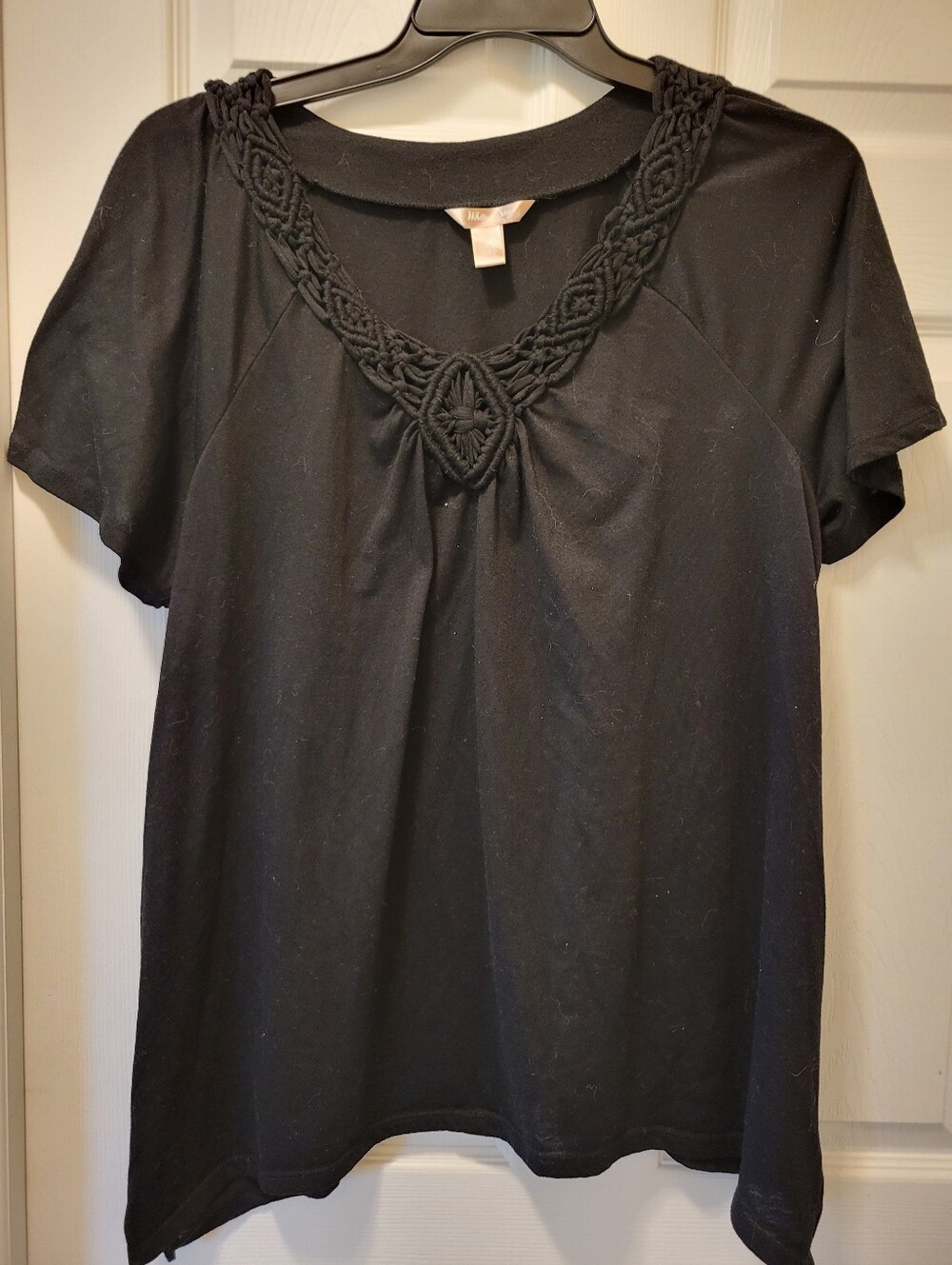 Womens Sz. XXL 20 Black Short Sleeve Blouse